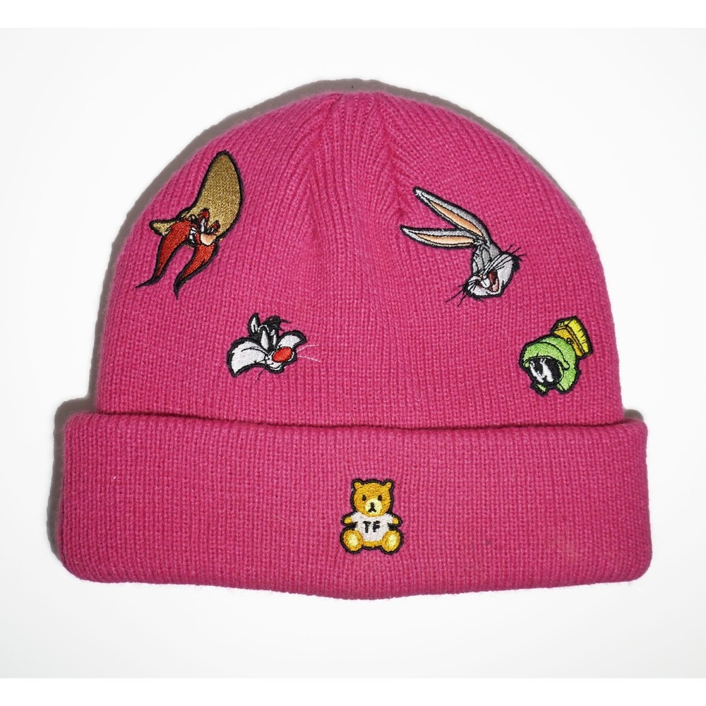 Looney Tunes x Teddy Fresh Beanie Pink Bugs Bunny Tweety Bird Marvin the Martian